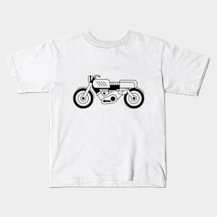 Illustration of stylized black and white motorcycle Kids T-Shirt